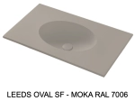 Plan vasque lavabo sur mesure : L 60 à 201 x P 40 à 51 cm, finition lisse mate, 10 couleurs au choix, Anti bactérien, résine Akrytan® teinté dans la masse, Livraison Offerte.